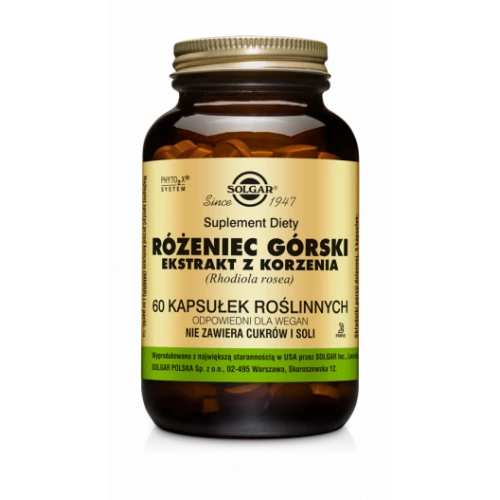 Solgar - Różeniec górski ekstrakt z korzenia - 60 kapsułek Solgar - Różeniec górski ekstrakt z korzenia - 60 kapsułek